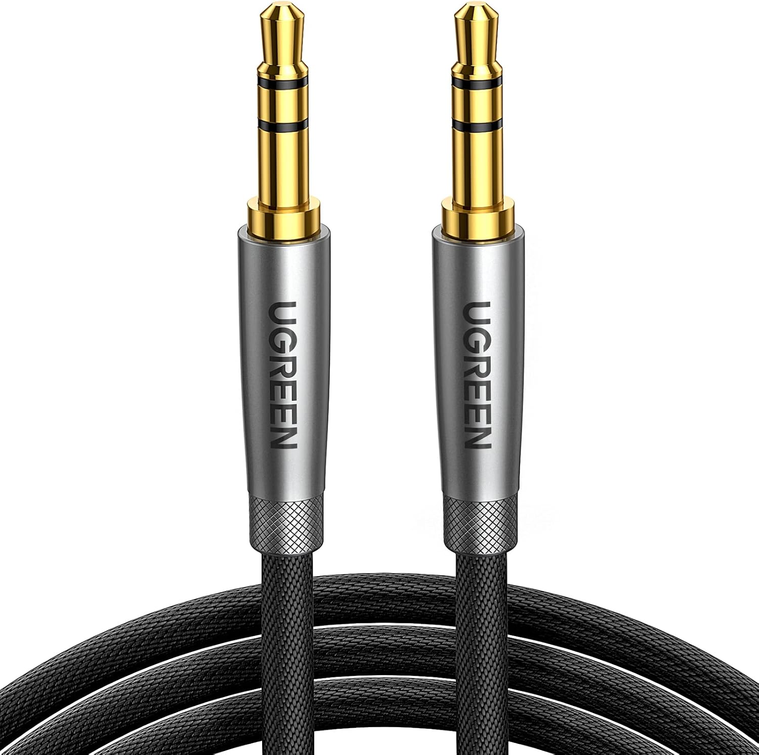 UGREEN Cable Audio Jack 3.5mm Macho HiFi Estéreo Nylon Trenzado Auxiliar Compatible con Autoradio Auriculares Altavoz TV iPhone MP3 (1M)