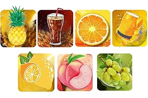 QSMYUYE 7Pcs Flavor Pod per Bottiglie d'acqua Sportive, Flavour Pod 0 Zuccheri 0 Calorie per Cialde Aromatizzate per Bottiglie d'acqua Sportiva (Ananas, Cola, Uva, arancia, Red bull, Limone, Pesca