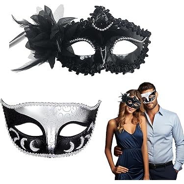 Masque Demi-Visage Doré Pour Fête, Halloween, Carnaval - Plastique Et Plumes Artificielles - Déguisement Cosplay - 27x17.5 Cm