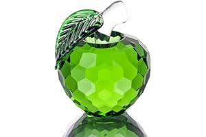 H&D HYALINE & DORA H&D Cristal Apple 40 mm Presse-Papier en Verre Art Fruits Figurines de Collection Cadeau pour Cadeaux de réveillon de Noël Maison Mariage Décor Ornement, Green