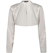 Bolero In Raso A Maniche Lunghe | Nero | Formale Ed Elegante | Foderato | Per Eventi E Serate - Foto 9