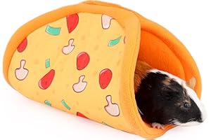 ONEJU Guinea Pig Hideout, Guinea Pig Tunnel, Rabbit Tunnel, Bunny Hideout, Guinea Pig Cage Accessories for Guinea Pig, Bunny, Hamster, Chinchilla, Ferret, Rabbit and Other Small Pets - Pizza Pattern