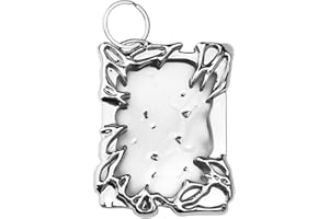 UOCAI Galvanisieren Kunststoffe,Sliver Irregular Frame Photocard Holder Keychain,Creative Idol Fotokartenhalter Rahmen,Kartenhalter Bilderrahmen,Tisch-Fotohalter Y2K Ausweishülle Kartenhalter 7,6 cm Karte