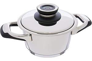 Ecovitam Pentola da 1,8 L Coperchio e termometro Integrato in Acciaio Inox 18/10, per Tutti i Piani Cottura, Compresa l'induzione