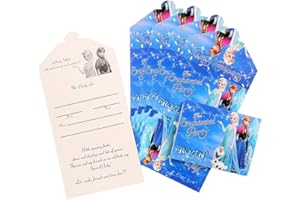 WKXINXUAN Inviti Compleanno Bambini Frozen, WKxixnuan 12 Pezzi Principessa Inviti, Frozen Biglietti Invito Compleanno Cartoline Per Bambini Biglietto Battesimo Bimbo Inviti Di Compleanno per Bambini