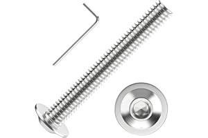Valorada M5 Bolts, M5 x 40mm Flanged Button Head Socket Cap Screw Bolts, Allen Socket Drive, Stainless Steel 304, Full Thread, with Hex Spanner, Pack of 20