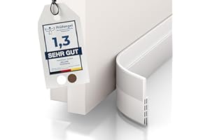 Vellure® Door Seal Draught Excluder - Premium Door Seal Self-Adhesive (Quick & Easy to Install) Also Ideal as Sound Insulation / Cold Protection & Front Door Seal (1 x White)