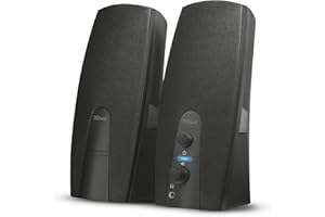 Trust 22915 Almo Sistema de Altavoces PC 2.0 Estéreo, 10 W, Alimentación USB, Conexión para Auriculares, Set de Altavoces par