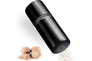 ZOLMER®Molino de nuez moscada con recipiente de almacenamiento I Molino extra afilado para polvo muy fino de nuez moscada I Molino de acero inoxidable para nuez moscada I Rallador de nuez moscada