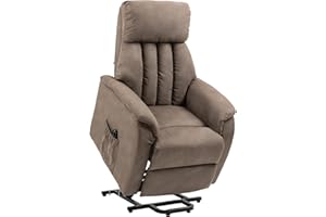 HOMCOM Poltrona Alzapersona Reclinabile 150° max con Telecomando e Poggiapiedi, 75x93x110 cm, Marrone