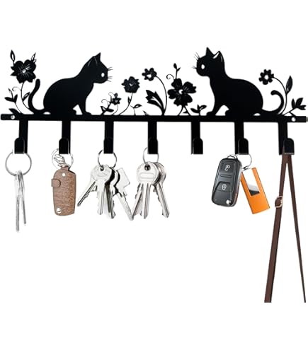 Portachiavi A Forma Di Gatto Bianco In Metallo Da Parete, Decorazione Per Ingresso, Organizer Per Chiavi, Regalo Per Amanti Dei Gatti, Ganci Da Parete - Italia