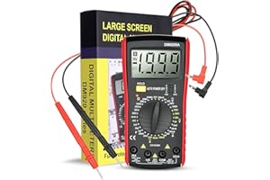 VOTHEN Multímetro Digital de 2000 Cuentas, Voltímetro, Tester, Capacidad de Medición, Resistencia, Corriente CA y CC, Voltaje CA y CC, Diodos, Transistores