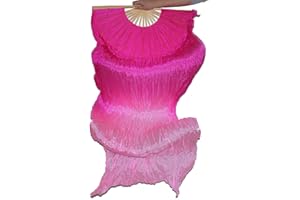Tanzbekleidung & Accessories Schleierfächer Tanz Fächer Fächerschleier Seidenfächer Flügel Bauchtanz 1 Paar Pink