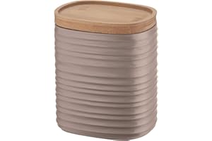 Guzzini - Tierra, Barattolo M con Coperchio, Realizzato con Materiali Riciclabili - Grigio Tortora, 12.3 x 9.4 x h 15 cm | 1000 CC - 181800158