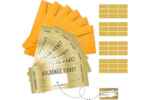 Katyjun 6 Set Goldenes Ticket Gutschein Rubbel, Personalisierbarer Rubbellos