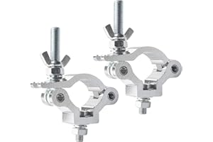 WECAN 2pcs Pinces Pour éclairage de Scène Accessoires, Pinces de Poteau à Dégagement Rapide, Demi-Coupleur de Support de Montage Pour Lampe de Scène, Crochets D'éclairage Pour Traverses de 38-42mm