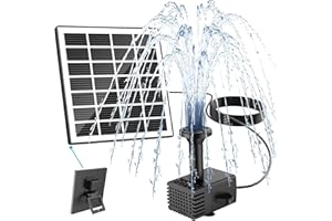 Yzert Solar Fountain 1.8 W, 2025 Upgraded Glass Solar Pond Pump with 8 Effects and 3 m Cable, Solar Water Pump, Floating Fountain Pump for Outdoor Bird Bath, Fish Tank, Garden (White)