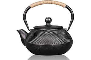 PARACITY Cast Iron Teapot with Stainless Steel Infuser, Japanese Teapot Stovetop Tea Kettle for Boiling Hot Water Tea, Mothers Day Gifts from Daughter/ Son 23.5 oz/700ml
