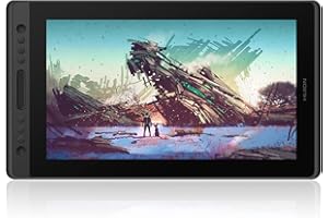 HUION Kamvas Pro 16 Tableta Grafica con Pantalla IPS de 15,6 Pulgadas con Monitor de Laminacion Completa, Barra Tactil, Lapiz Optico sin Bateria, para Windows, Mac y Linux