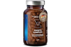CLAV Prostate et Confort Urinaire - Saw Palmetto + Pépin de Courge + Ail Noir + Ortie + Broccoli + Granade + Zinc & Sélénium - 120 Gélules - Prosta Complex pour Homme