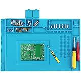 Preciva Soldering Mat, 500℃ Heat Resistant Silicone Work Mat, Multi-purpose Magnetic Electronics Repair Pad for Welding and S