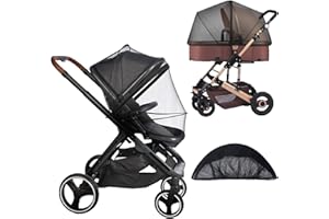 JOFOL BABE-mosquitera para Cochecito, mosquitera Duradera para Cochecito de bebé, mosquitera de Malla Plegable con Doble Cremallera, Adecuada para Cochecito de bebé