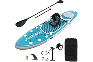 JOOLOOG Planche de Stand up Paddle Gonflable 150 200 kg Épaisseur 6 Pouces avec Accessoires de Planche de Paddle pour Adultes et Adolescents
