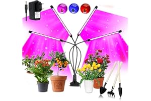 Niello Lampe pour Plantes, Lampe de Croissance pour Plantes 80 LED avec minuterie Auto - on/Off 3H/9H/12H, 5 luminosité Lampe de Plante pour semis, Croissance, Floraison et Fruits