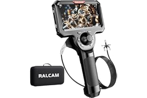 Ralcam Endoskopkamera 6,2mm Endoscope Camera - Endoskop 360° Inspektionskamera mit Licht 5,0" HD 1280x720 Rohrkamera, Kameras mit 6 LED, IP67 Wasserdicht 1,5M Halbstarres Kanalkamera Teleskopkamera