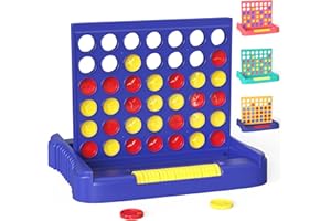 Pup Go 4 en Raya, Juego de Mesa Clásico y Familiar Desde 3+ años, Juguete Divertido Estrategia Educativo, Portátil para Viajes para 2 Jugadores, Tablero Plegable con 6 Discos de Repuesto