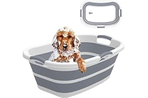 DHGTEP Hundeschwimmbäder Tragbare Hundebadewanne Faltbare Badewanne Kinderschwimmbad Kinderpool mit Ablaufstopfen Katzenbadewanne Teddy-Dusche
