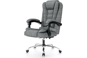 rattantree Executive Office Chair, Ergonomic Desk Chair, High Back Recliner Computer Chair with Spring-Packed Seat, Fabric Gaming Chair with Tilt Function For Home Office (Dark Grey Fabric)