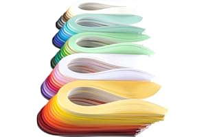 JUYA Quilling Einfarbiges Papier-Rüschen-Set, 60 Farben, 39 cm Länge, 100 Streifen pro Packung, Papierbreite 3mm