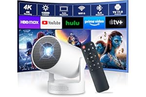 [Built-in Apps & 2025 Upgraded] Salange HY300 Ultra Mini Projector w Wifi6 Bluetooth5.4,300ANSI Lumen Smart Projector Android Support 4K 1080P,Auto Keystone,Outdoor Portable Projectors for Home Cinema
