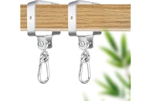 Feirdhoo 2 piezas de collar de columpio cuadrado, 9 x 9 cm, soporte giratorio con aro cuadrado, silencioso, columpio, soporte silencioso para vigas de madera, 9 x 9 cm