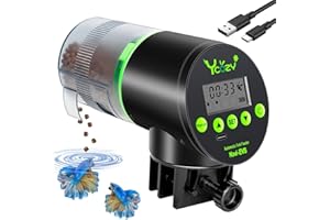 Ycozy Automatic Fish Feeder Rechargeable with USB Cable Moisture-Proof Intelligent Electric Turtle Feeder for Aquarium & Fish Tank Intelligent Timer Goldfish Food Dispenser | Navi-EVS