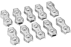YETAHA 316 4mm 10 Pcs Duplex Wire Rope Grips Stainless Steel Cable Clamp Clips