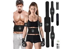 YONARS Electroestimulador Muscular Abdominales, Estimulador Eléctrico Cinturón con USB, Estimulación Muscular Estimulador Eléctrico Cinturón Abdomen/Brazo/Piernas/Glúteos, EMS Estimulación ABS Trainer para