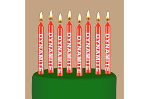 BBTO 12 świec urodzinowych z motywem Tnt świeczki urodzinowe z nadrukiem literowym Dynamite Topper na tort do dekoracji imprez w grach wideo obchody ukończenia szkoły i codziennego użytku