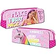 TDL Barbie Pencil Case Pink Girls Rectangular Zipped Back to School Pen Case Kids Carrier Barbie Movie One Zip Case