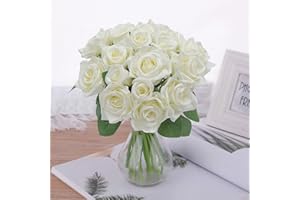 Pauwer 2 pièces 18 Fleur Artificielle de Tête Bouquet de Rose Faux Bouquet en Soie pour la Maison Bricolage Jardin Bureau Décoration de Mariage