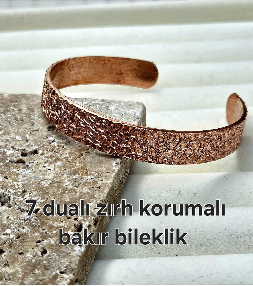 Neefy(1383) Bakır bileklik 7 dua korumalı Metalik Standart