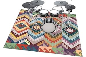 JAEVKWZY Tapis Batterie Tapis de Tambour, Tapis de Batterie électronique Non Glissants, Tapis Insonorisé pour Kits de Batterie, Tapis Acoustique Batterie, Tapis Anti Vibration pour Grosse Caisse 120 x 100 cm