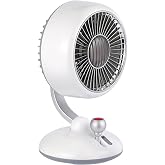 Juo Q3 120&deg; Salınımlı 3 Kademeli LED Işıklı Şarjlı Masa&uuml;st&uuml; Fan Vantilat&ouml;r Retro Beyaz