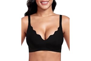 Vinfact Women's Bras Plunge V Floral Non Wired Push up Padded Comfort Everyday Bra