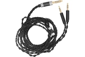 Alomejor 4,4 Mm Balanserad Hörlurskabel Premium Silverpläterad Uppgradering för Meze 99 Classics Elear 1,2 M Ljudupplevelse