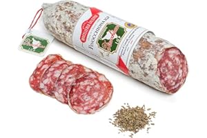 Antica Macelleria Falorni, Finocchiona IGP Toscana, salame con semi di finocchio selvatico, prodotto con metodo tradizionale, 400 gr ca