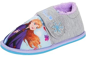 Disney Frozen 2 Girls Slippers Elsa Anna Kids Faux Fur Fleece Lined House Shoes