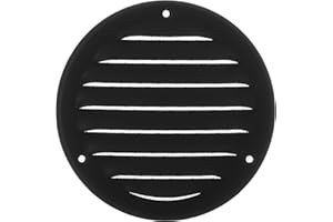 STEINBERG14 100mm Anthracite Metal Air Vent Cover with Insect Mesh - 4 inch Round Ventilation Grille