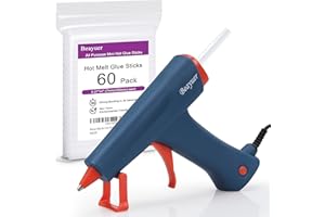 Beayuer Hot Glue Gun with 60pcs 7mm x 100mm Temperature Hot Melt Glue Sticks, 30W Fast Preheating & Efficient Melting Ideal for Crafting DIY Arts & Crafts Sealing Home Repairs Cards and Glass